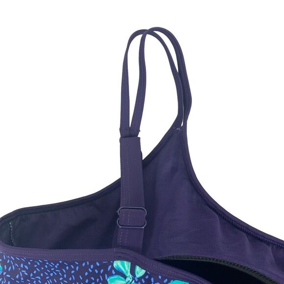 Swimsuits For All Woman's size 30 Blue Floral Print Swim Dress with built in One - Picture 6 of 10